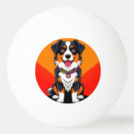 Pelota De Ping Pong Ilustracion alegre de perro caricaturista