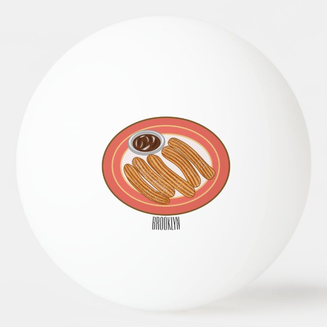 Pelota De Ping Pong Ilustracion Churro personalizado (Anverso)