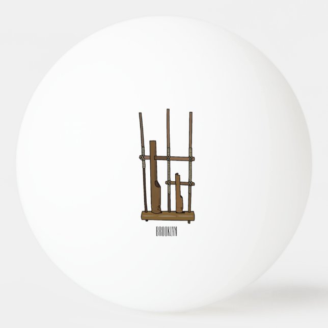 Pelota De Ping Pong Ilustracion de Angklung personalizado (Anverso)