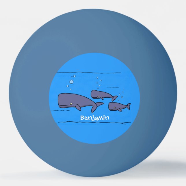 Pelota De Ping Pong Ilustracion de ballenas personalizados migratorias (Anverso)
