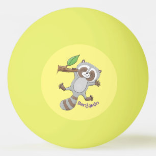 Pelota De Ping Pong Ilustracion de bebé de raccoon feliz lindo