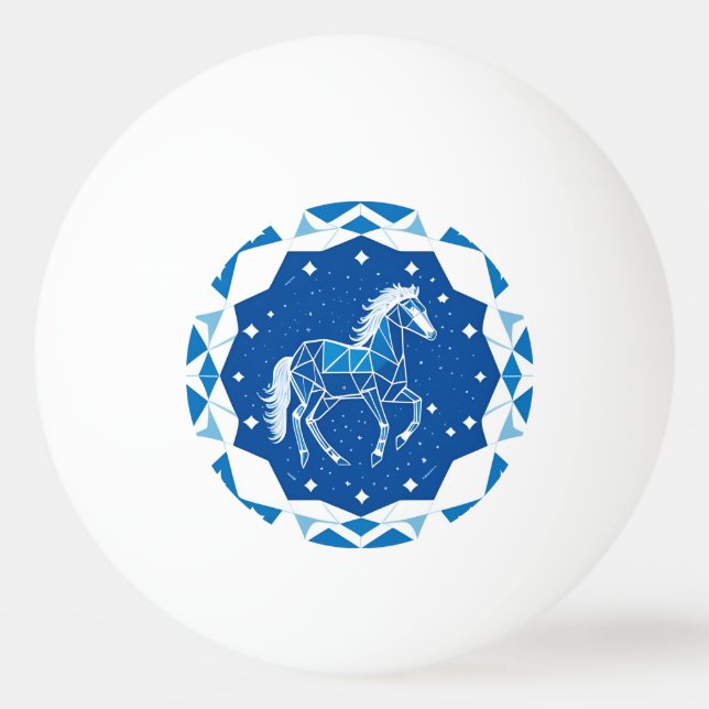 Pelota De Ping Pong Ilustración de caballo geométrico (Anverso)