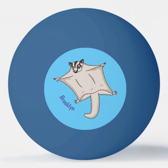 Pelota De Ping Pong Ilustración de cartoon de sugar glider volador lin (Anverso)