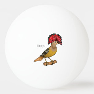 Pelota De Ping Pong Ilustración de dibujos animados de ave atrapamosca