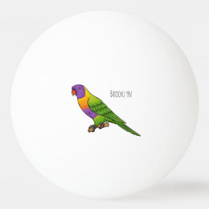 Pelota De Ping Pong Ilustración de dibujos animados de ave lorikeet ar