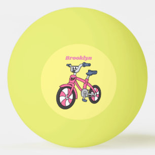 Pelota De Ping Pong Ilustración de dibujos animados de bicicleta rosa