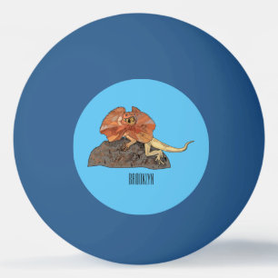 Pelota De Ping Pong Ilustración de dibujos animados de lagarto de cuel