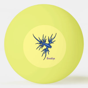 Pelota De Ping Pong Ilustracion de dragón azul