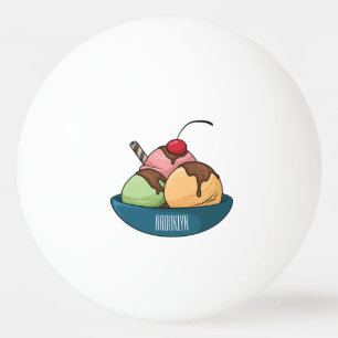 Pelota De Ping Pong Ilustracion de helado personalizado