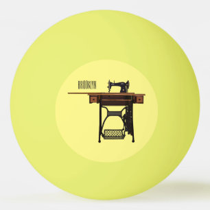 Pelota De Ping Pong Ilustracion de máquina de coser personalizado