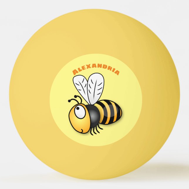 Pelota De Ping Pong Ilustracion de personalizado de abejas alegres (Anverso)
