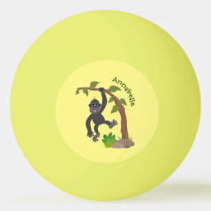 Pelota De Ping Pong Ilustracion de personalizado de bebé gorila feliz