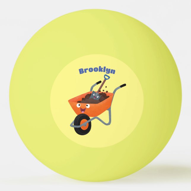 Pelota De Ping Pong Ilustracion de personalizado de carretilla naranja (Anverso)