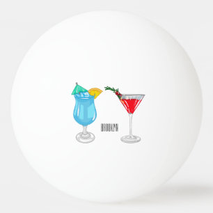 Pelota De Ping Pong Ilustracion de personalizado de cócteles
