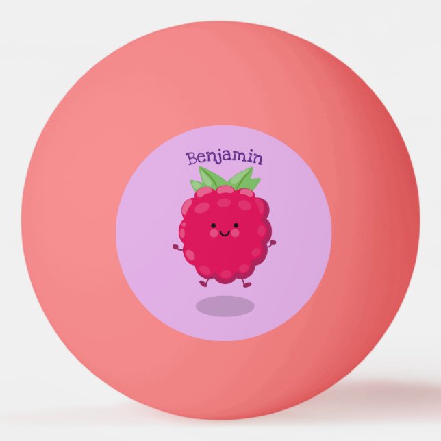 Pelota De Ping Pong Ilustracion de personalizado de frambuesa alegre (Anverso)