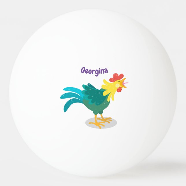 Pelota De Ping Pong Ilustracion de personalizado de gallo de entrego g (Anverso)