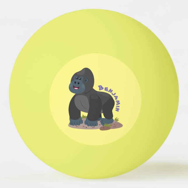 Pelota De Ping Pong Ilustracion de personalizado de gorila grande y fe (Anverso)