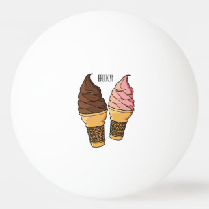 Pelota De Ping Pong Ilustracion de personalizado de helado de cono
