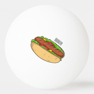 Pelota De Ping Pong Ilustracion de personalizado de hot dog
