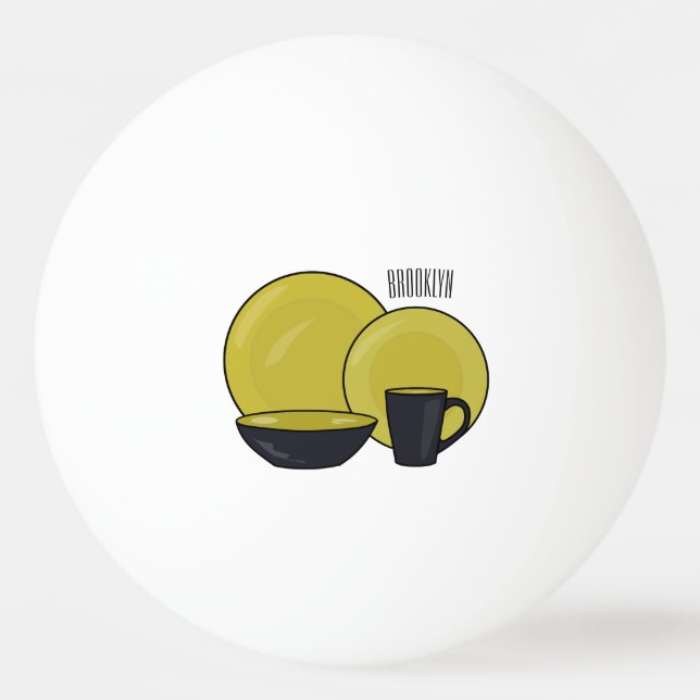 Pelota De Ping Pong Ilustracion de personalizado de juego de mesa (Anverso)