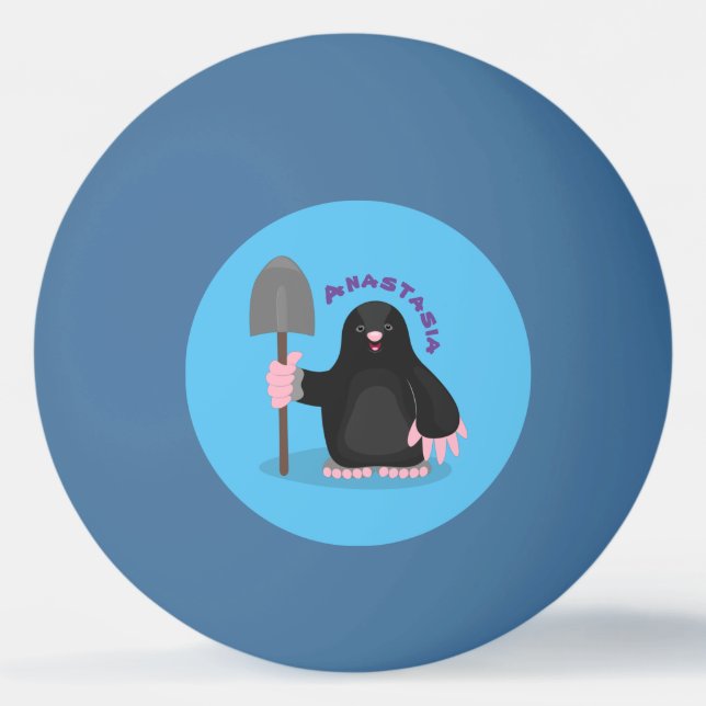 Pelota De Ping Pong Ilustracion de personalizado de lunar feliz (Anverso)