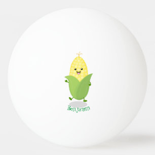 Pelota De Ping Pong Ilustracion de personalizado de maíz feliz