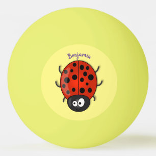 Pelota De Ping Pong Ilustracion de personalizado de mariquita roja fel