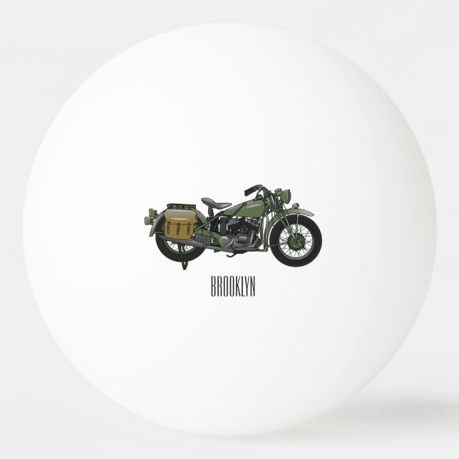 Pelota De Ping Pong Ilustracion de personalizado de motocicleta de cru (Anverso)