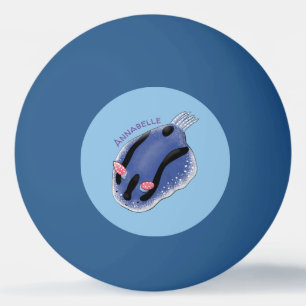 Pelota De Ping Pong Ilustracion de personalizado de nudibranquias azul