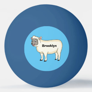 Pelota De Ping Pong Ilustracion de personalizado de ovejas alegres