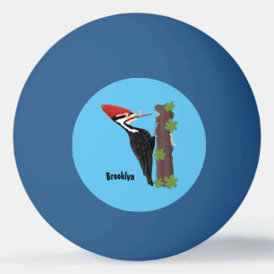 Pelota De Ping Pong Ilustracion de personalizado de pájaros carpintero