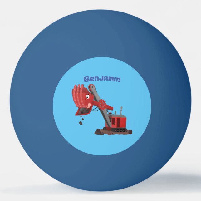 Pelota De Ping Pong Ilustracion de personalizado de pala de vapor roja (Anverso)