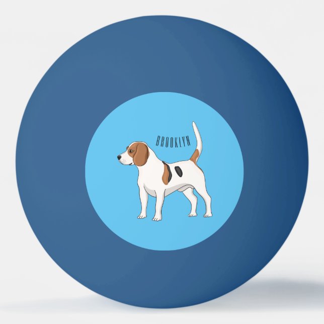 Pelota De Ping Pong Ilustracion de personalizado de perro Beagle (Anverso)