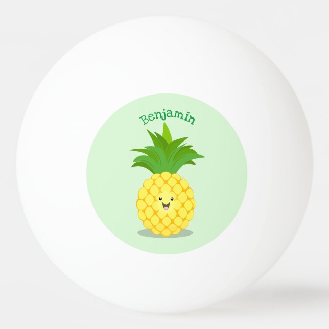 Pelota De Ping Pong Ilustracion de personalizado de piña cuta (Anverso)