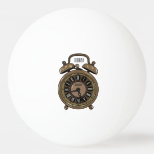 Pelota De Ping Pong Ilustracion de personalizado de reloj de alarma