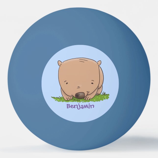 Pelota De Ping Pong Ilustracion de personalizado de wombat para bebé l (Anverso)