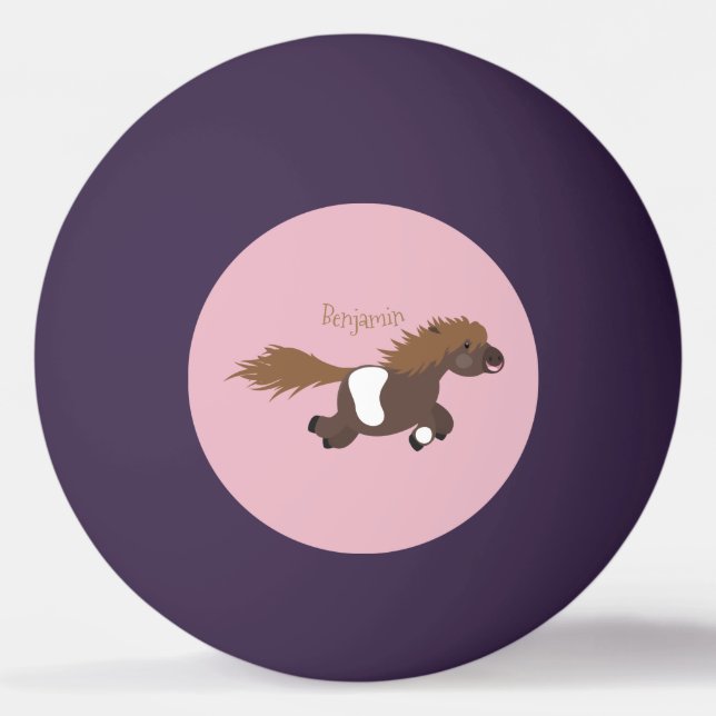 Pelota De Ping Pong Ilustracion de personalizado del pony de Shetland  (Anverso)