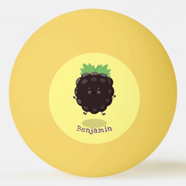 Pelota De Ping Pong Ilustracion de personalizado morado de moras alegr (Anverso)