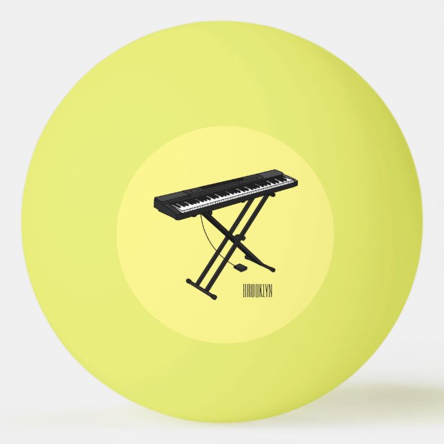 Pelota De Ping Pong Ilustracion de piano personalizado de teclado (Anverso)