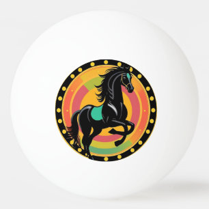 Pelota De Ping Pong Ilustración estilizada de un caballo negro