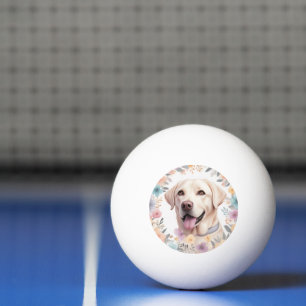Pelota De Ping Pong Ilustracion Floral Whimsical Labrador Recuperador