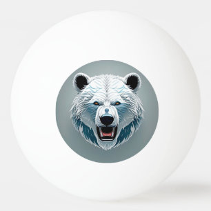 Pelota De Ping Pong Ilustración Geométrica de Oso Polar Feroz