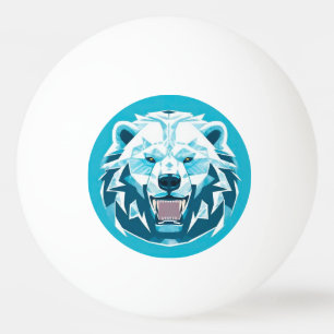 Pelota De Ping Pong Ilustración geométrica de oso polar fiero
