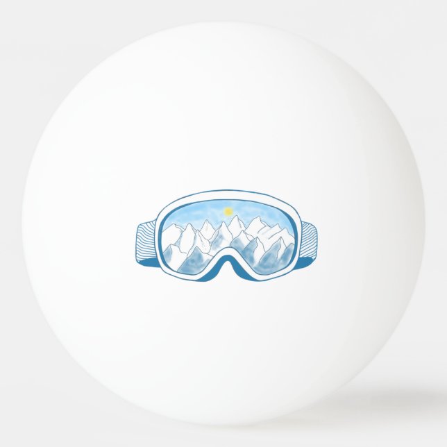Pelota De Ping Pong Ilustracion Goggles de Ski Mountain (Anverso)