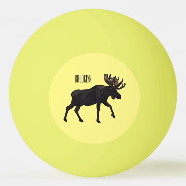 Pelota De Ping Pong Ilustracion Moose personalizado (Anverso)