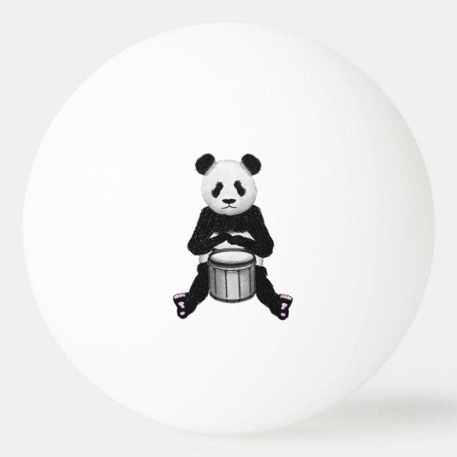 Pelota De Ping Pong Ilustracion Panda Bear Drum (Anverso)