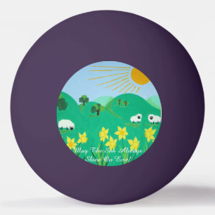 Pelota De Ping Pong ilustracion panorámico divertido de ovejas lindas