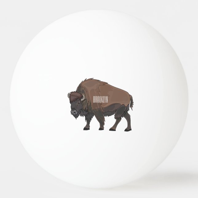 Pelota De Ping Pong Ilustracion personalizado Bison (Anverso)