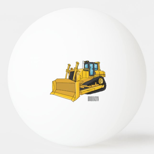 Pelota De Ping Pong Ilustracion personalizado Bulldozer (Anverso)