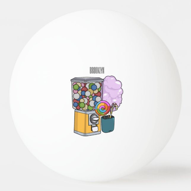 Pelota De Ping Pong Ilustracion personalizado Candy (Anverso)